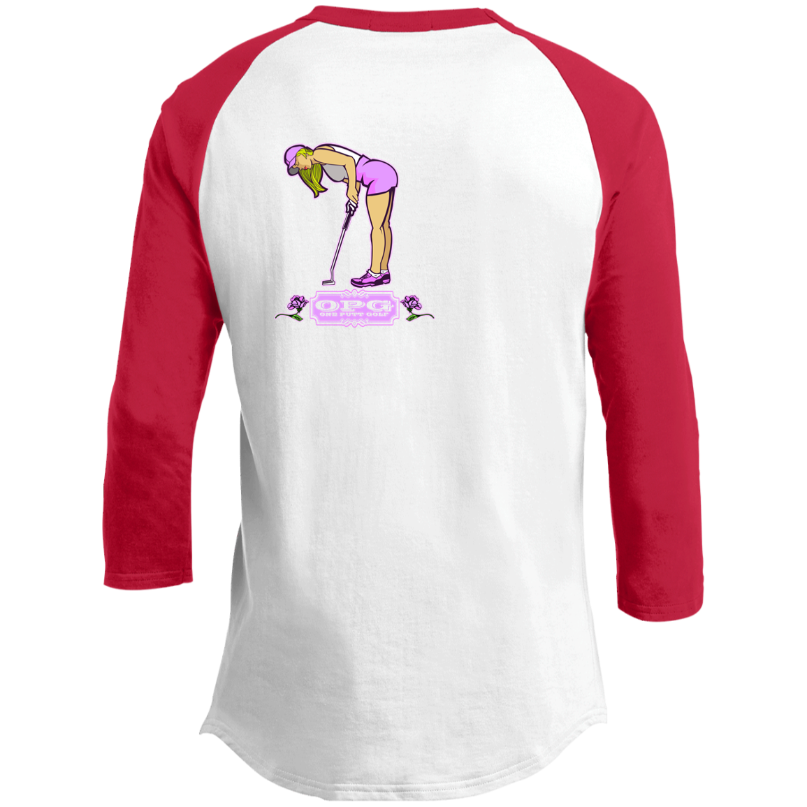 OPG Custom Design #5. Golf Tee-Shirt. Golf Humor. Youth 3/4 Raglan Sleeve Shirt