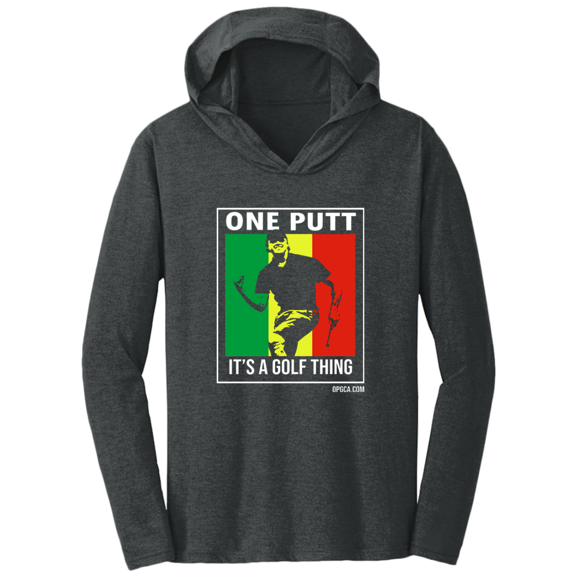 OPG Custom Design #22. One Putt / One Love Parody with Fan Art. Male Edition. Triblend T-Shirt Hoodie