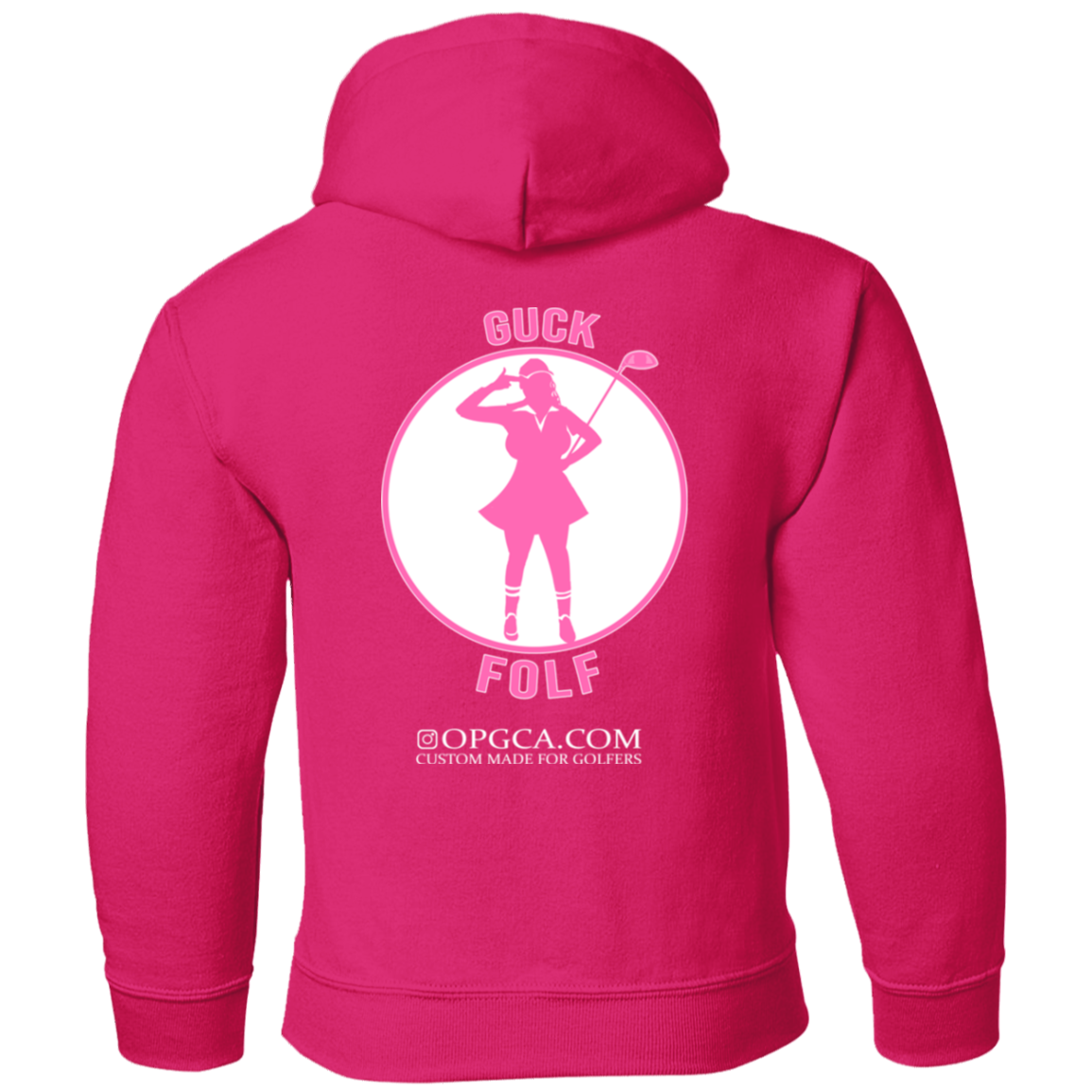 OPG Custom Design #19. GUCK FOLF. Female Edition. Youth Pullover Hoodie