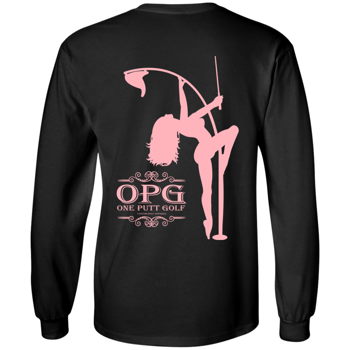 OPG Custom Design #10. Lady on Front / Flag Pole Dancer On Back. Youth Long Sleeve T-Shirt