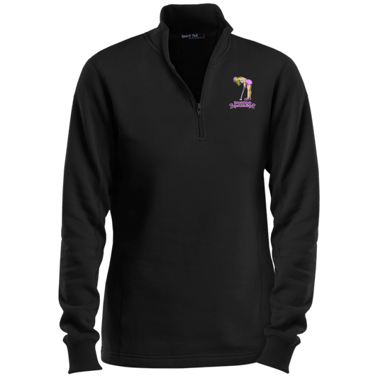 OPG Custom Design #13. Drive it. Chip it. One Putt Golf it. Ladies 1/4 Zip Sweatshirt