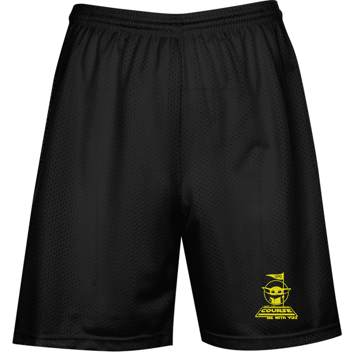 OPG Custom Design #21. May the course be with you. Parody / Fan Art. Double layer 100% Polyester Mesh Performance Mesh Shorts