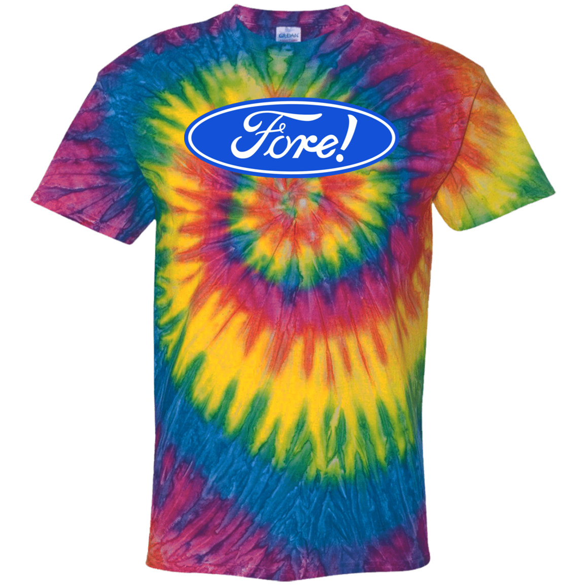 OPG Custom Design #11. Fore! Ford Parody. Youth Tie Dye T-Shirt