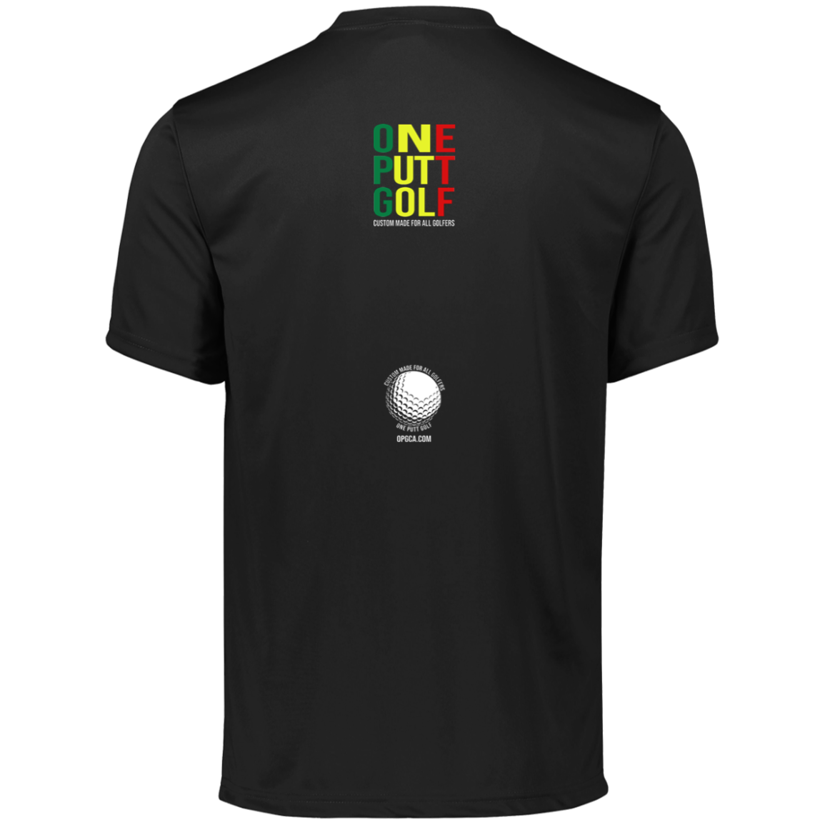 OPG Custom Design #22. One Putt / One Love Parody with Fan Art. Male Edition. Men's Moisture-Wicking Tee