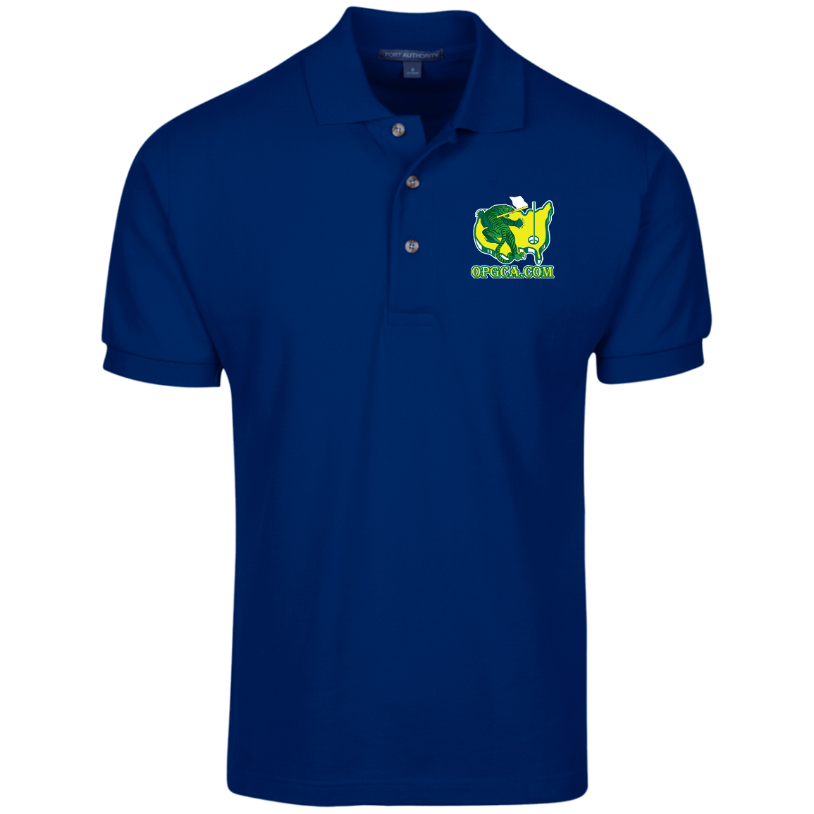 OPG Custom Design #26. Tiger Woods Fan Art. 2019 Master's Champion. Cotton Pique Knit Polo