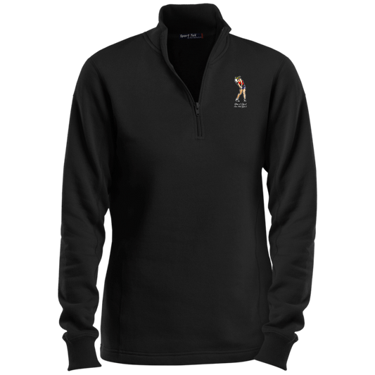 OPG Custom Design #9. Drive it. Chip it. One Putt Golf It. Golf So. Cal. Ladies 1/4 Zip Sweatshirt