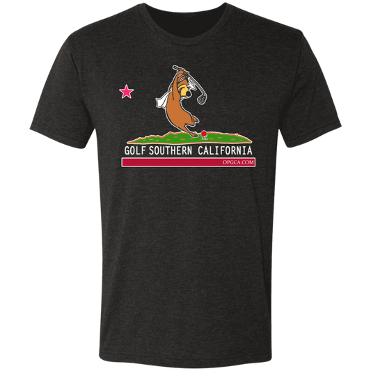 OPG Custom Design #15. Golf Southern California with Yogi Bear Fan Art. Triblend T-Shirt