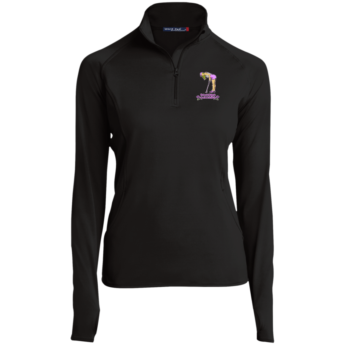 OPG Custom Design #13. Drive it. Chip it. One Putt Golf it. Ladies' 1/2 Zip Performance Pullover