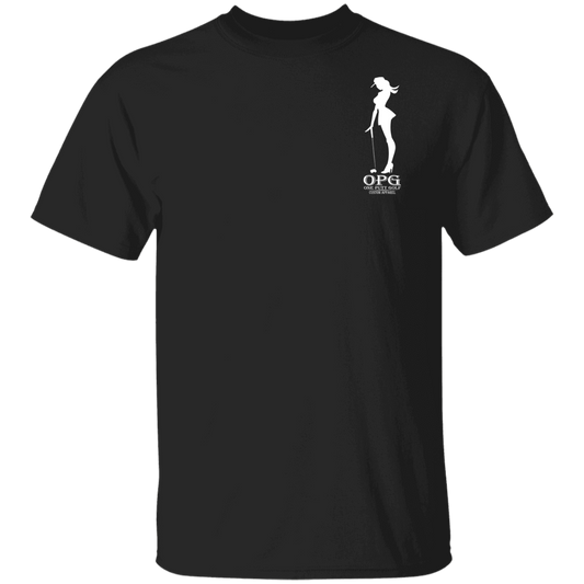 OPG Custom Design #10. Lady on Front / Flag Pole Dancer On Back. Youth 100% Cotton T-Shirt