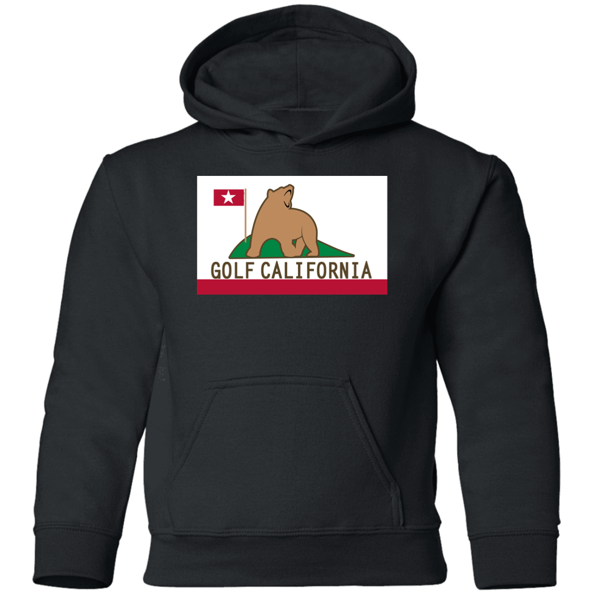 OPG Custom Design #14. Golf California. California State Flag. Youth Hoodie