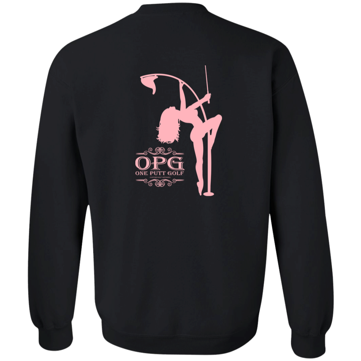 OPG Custom Design #10. Lady on Front / Flag Pole Dancer On Back. Youth Crewneck Sweatshirt