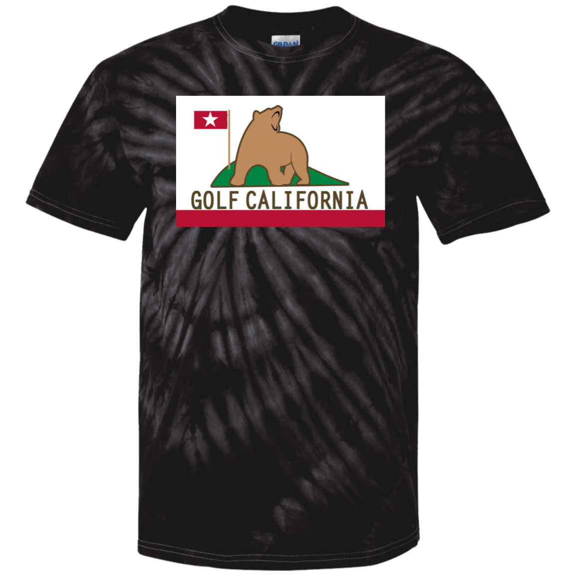 OPG Custom Design #14. Golf California. California State Flag. Youth Tie-Dye T-Shirt