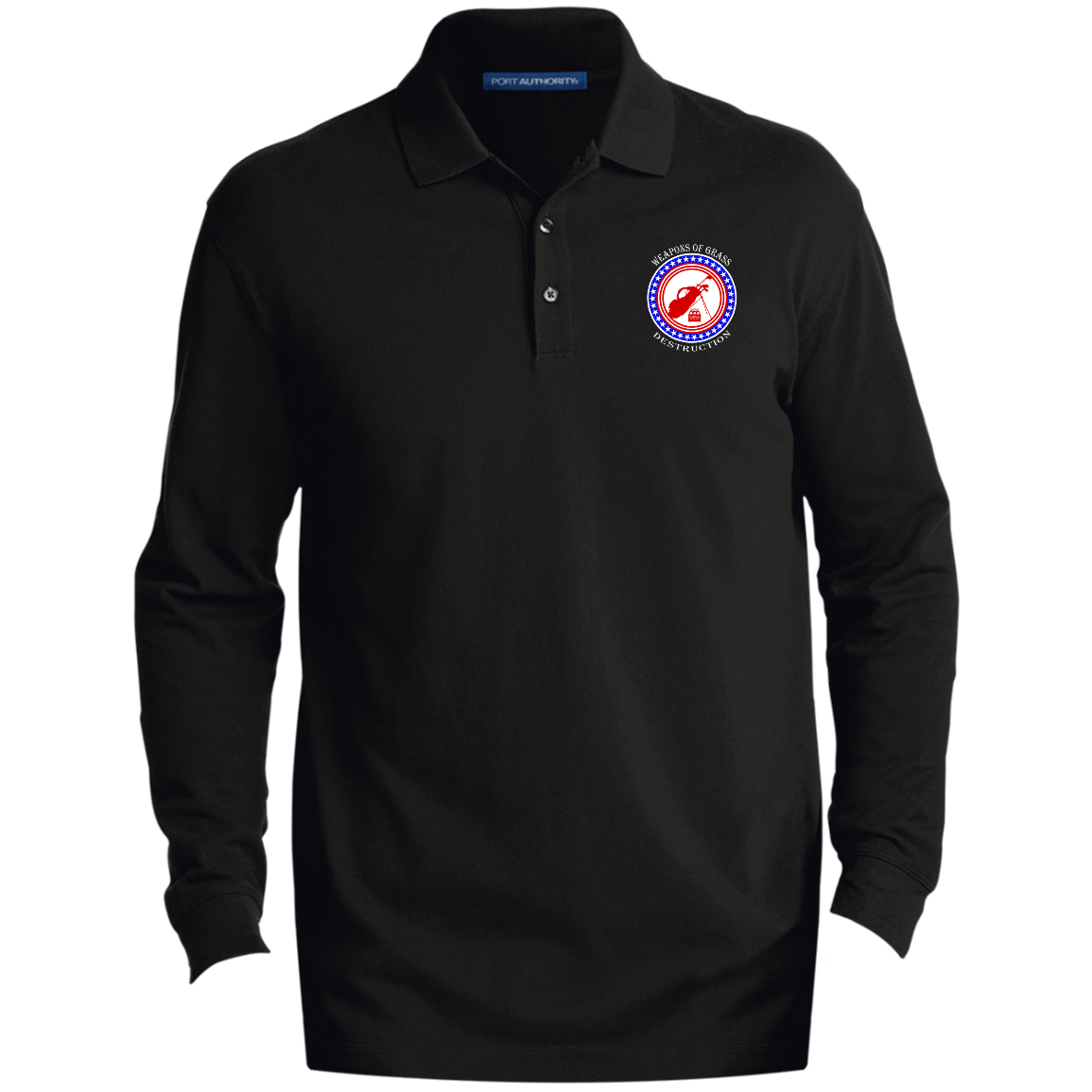 OPG Custom Design #18. Weapons of Grass Destruction. Men's EZCotton™ Long Sleeve Polo