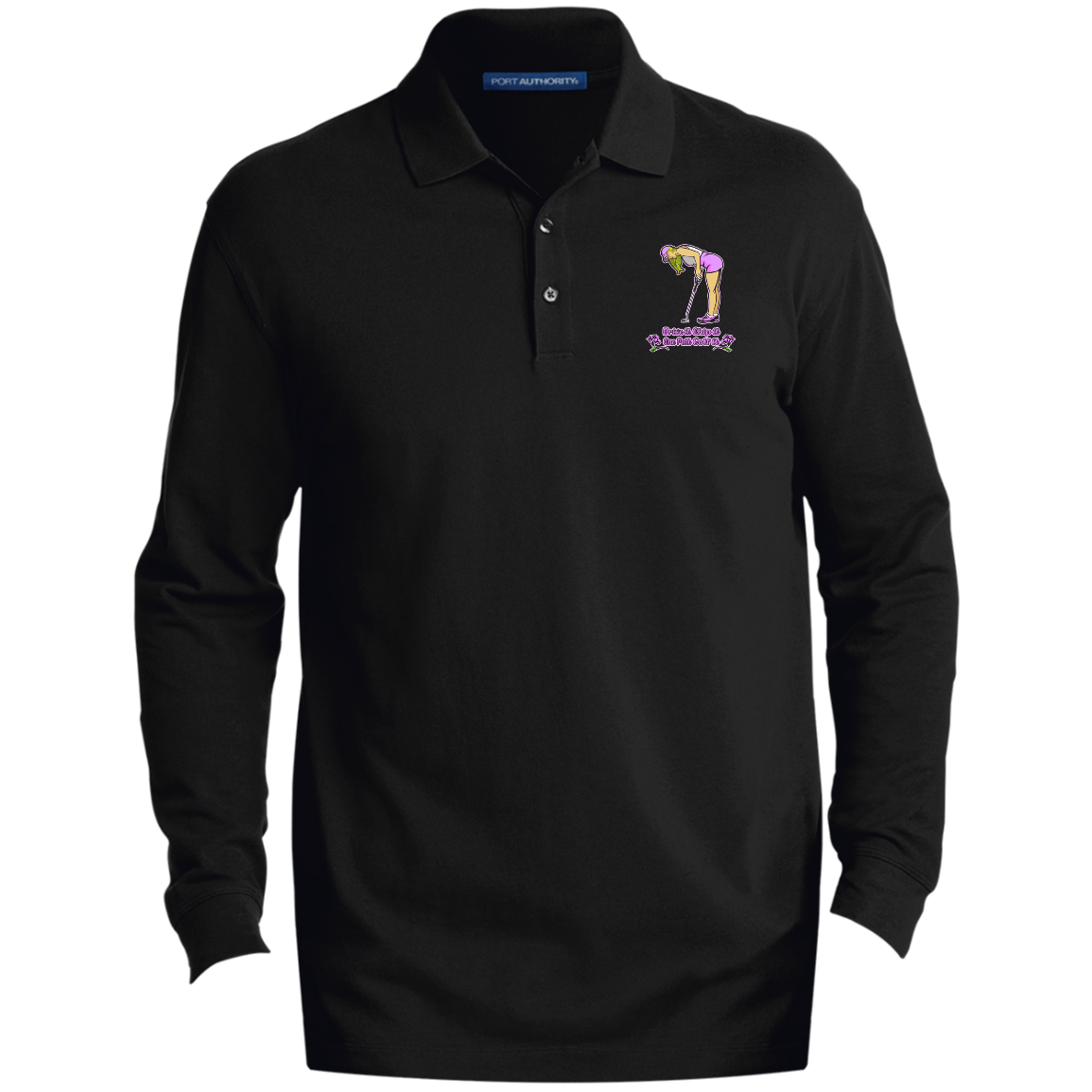 OPG Custom Design #13. Drive it. Chip it. One Putt Golf it. Men's EZCotton™ Long Sleeve Polo