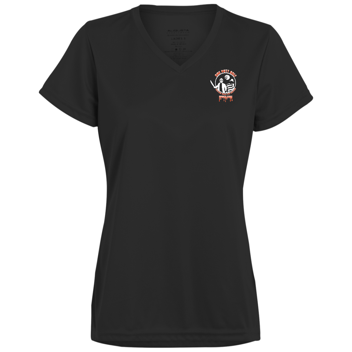 OPG Custom Design #23. Hack N Slice Golf. Freddy and Jason Fan Art. Ladies’ 100% polyester V-Neck Tee