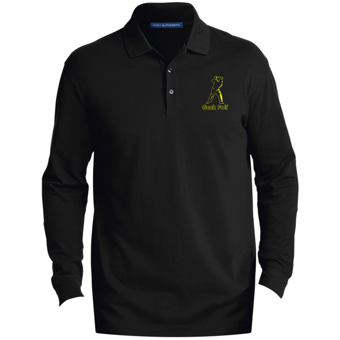 OPG Custom Design #19. GUCK FOLF. Men's Edition. Men's EZCotton™ Long Sleeve Polo