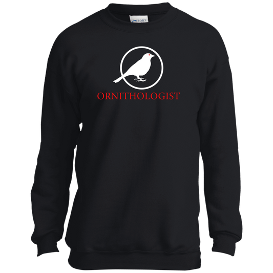 OPG Custom Design #24. Ornithologist. A person who studies or is an expert on birds. Youth Crewneck Sweatshirt