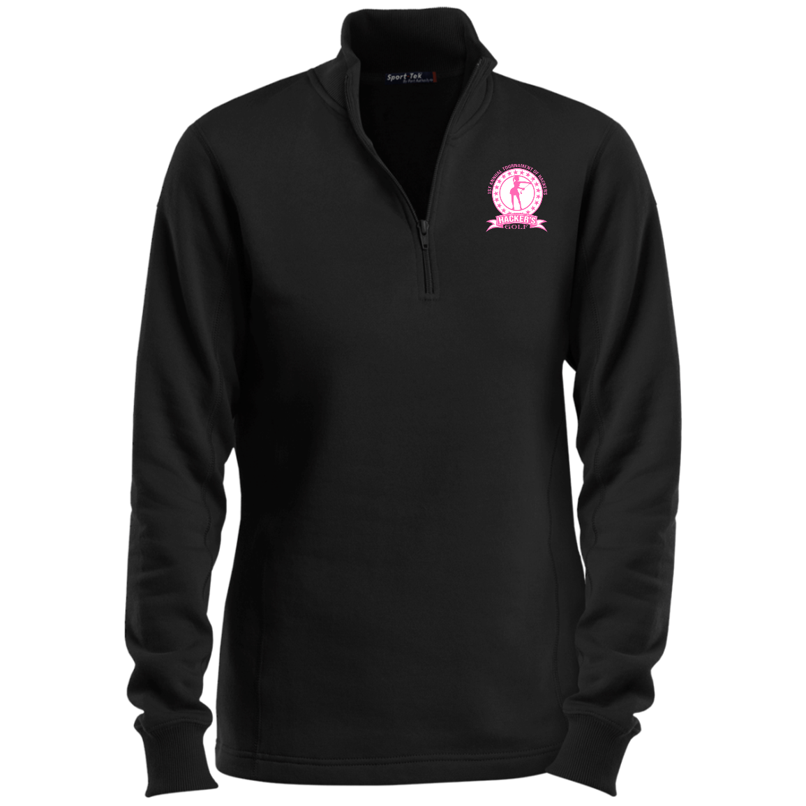 ZZZ#20 OPG Custom Design. 1st Annual Hackers Golf Tournament. Ladies Edition. Ladies 1/4 Zip Sweatshirt