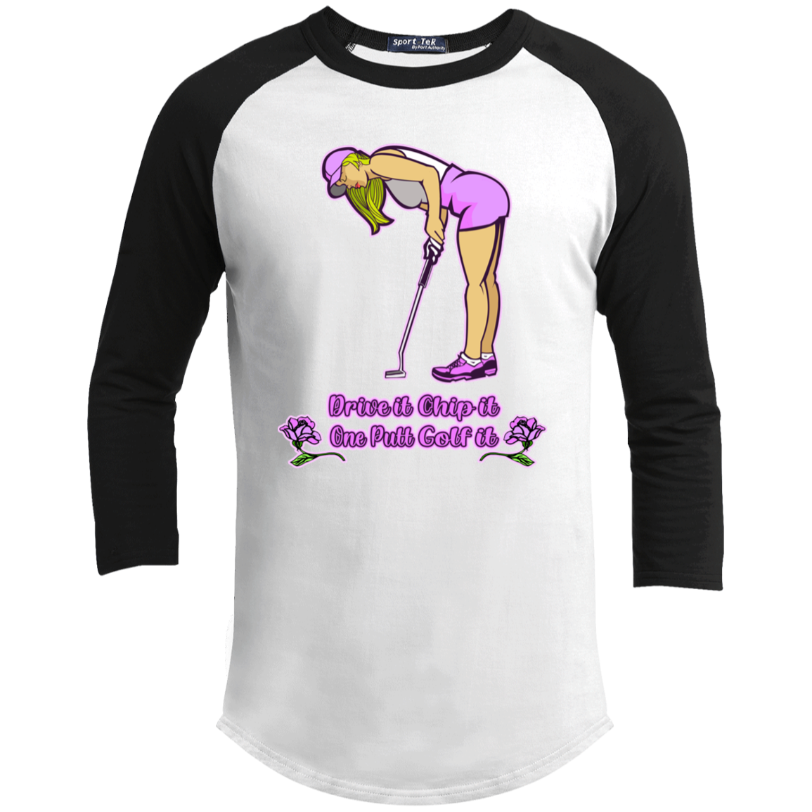 OPG Custom Design #5. Golf Tee-Shirt. Golf Humor. Youth 3/4 Raglan Sleeve Shirt