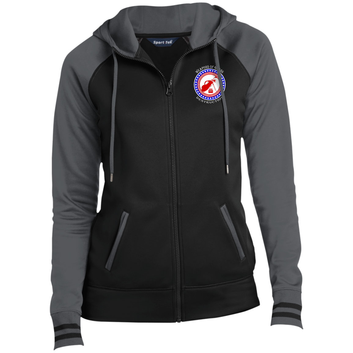 OPG Custom Design #18. Weapons of Grass Destruction. Ladies' Sport-Wick® Full-Zip Hooded Jacket