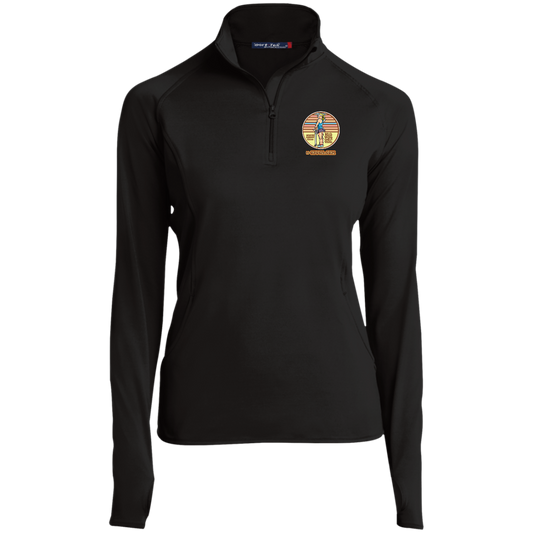 OPG Custom Design #28. Drive it. Chip it. One Putt golf it. Ladies' 1/2 Zip Performance Pullover