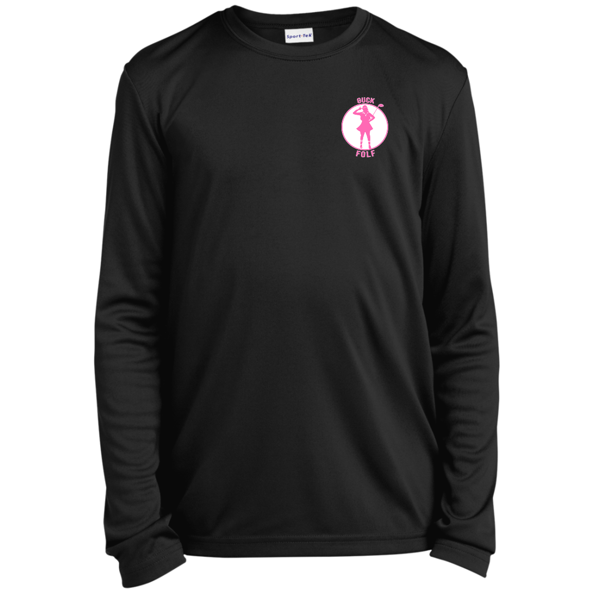 OPG Custom Design #19. GUCK FOLF. Female Edition. Youth 100% Polyester Long Sleeve Tee