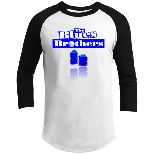 OPG Custom Design #3. Blue Tees Blues Brothers Fan Art. 3/4 Raglan Sleeve Shirt 100% Ringspun Combed Cotton