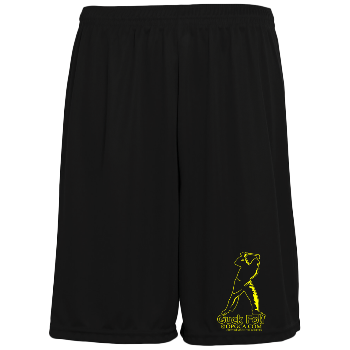 OPG Custom Design #19. GUCK FOLF. Men's Edition. 100% Polyester Training Shorts w/Pockets