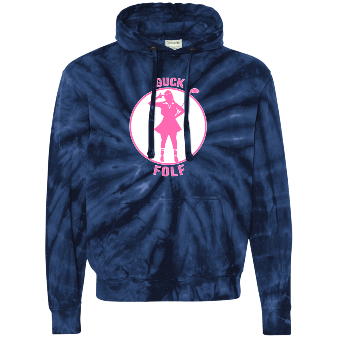 OPG Custom Design #19. GUCK FOLF. Female Edition. Tie-Dyed Pullover Hoodie