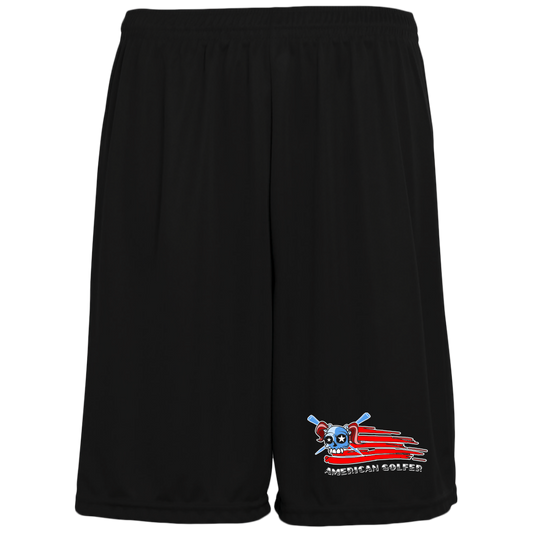 OPG Custom Design #12. American Golfer. Female Edition. 100% Polyester Training Shorts w/Pockets