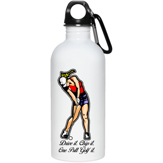 OPG Custom Design #9. Drive it. Chip it. One Putt Golf it. 20 oz. Stainless Steel Water Bottle