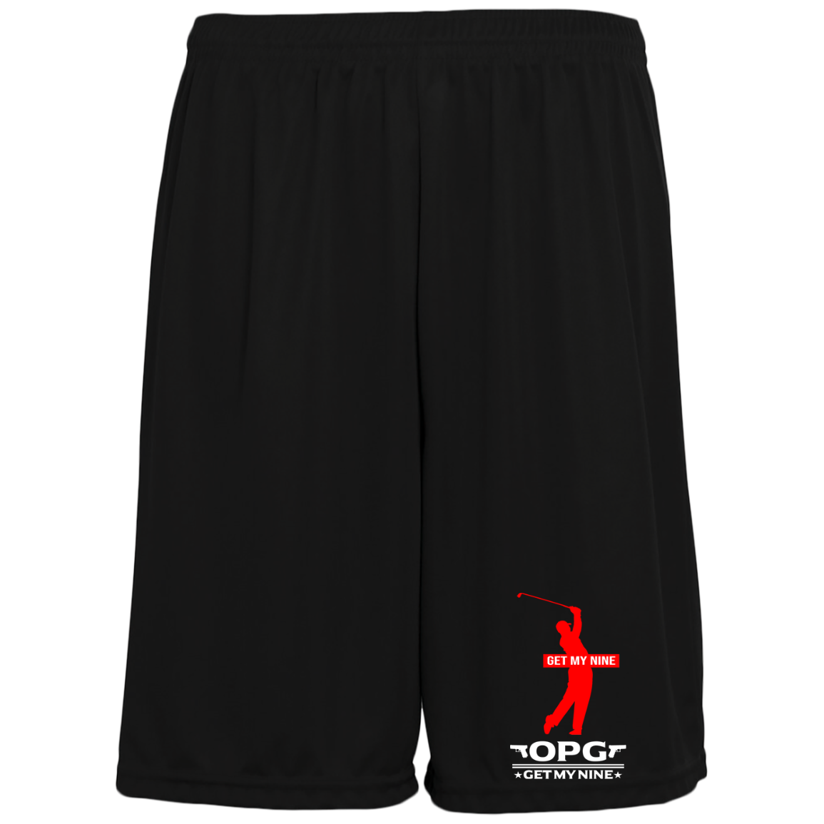 OPG Custom Design #16. Get My Nine. Male Version. 100% Polyester Training Shorts w/Pockets