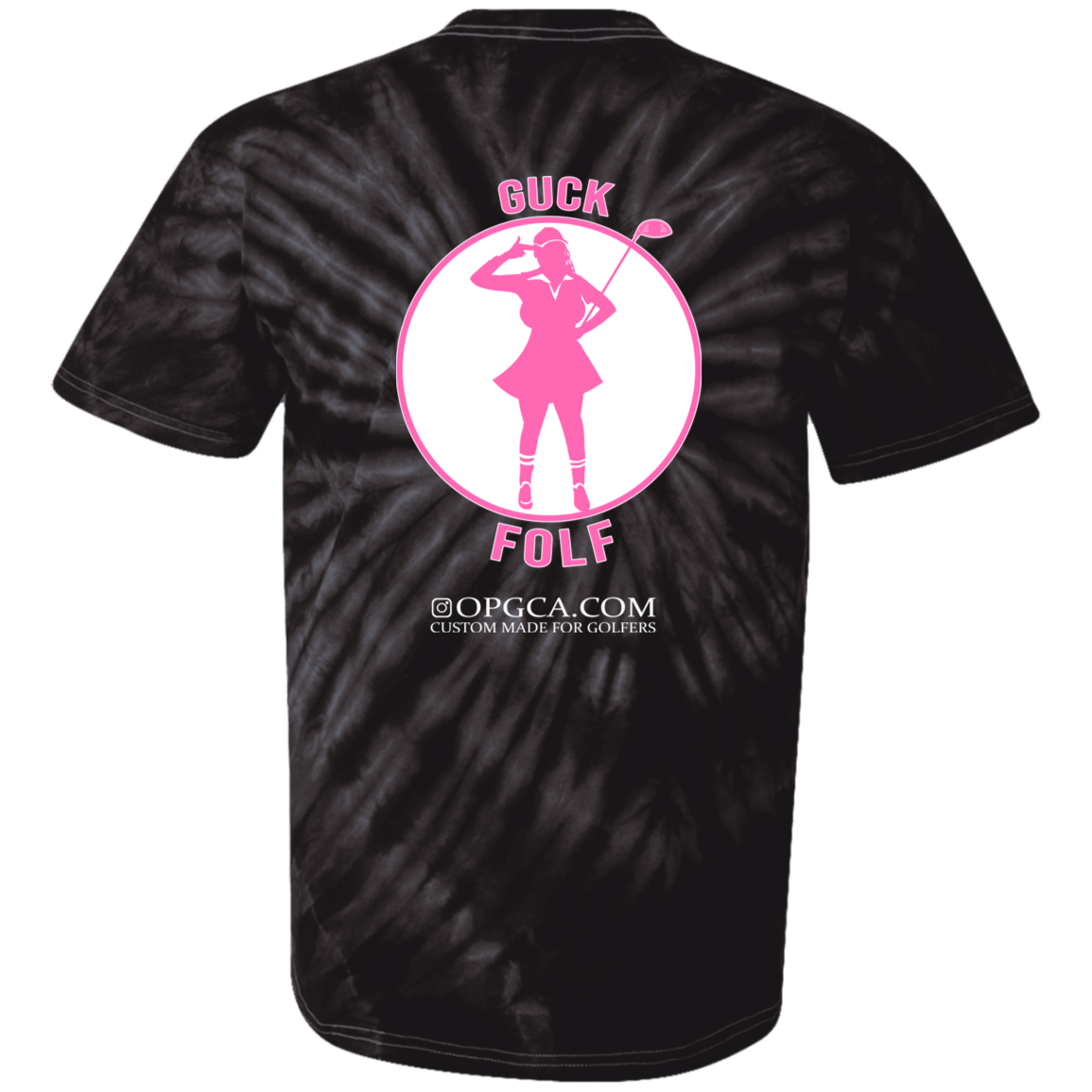 OPG Custom Design #19. GUCK FOLF. Female Edition. 100% Cotton Tie Dye T-Shirt