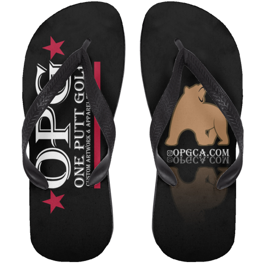 OPG Custom Design #14. Golf California. Adult Flip Flops