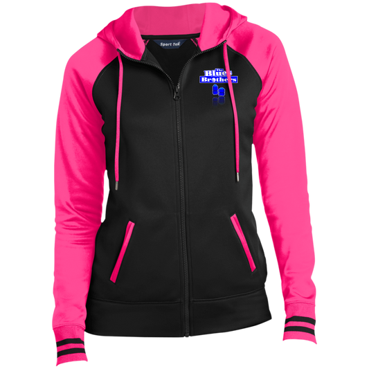 OPG Custom Design #3. Blue Tees Blues Brothers Fan Art. Ladies' Sport-Wick® Full-Zip Hooded Jacket