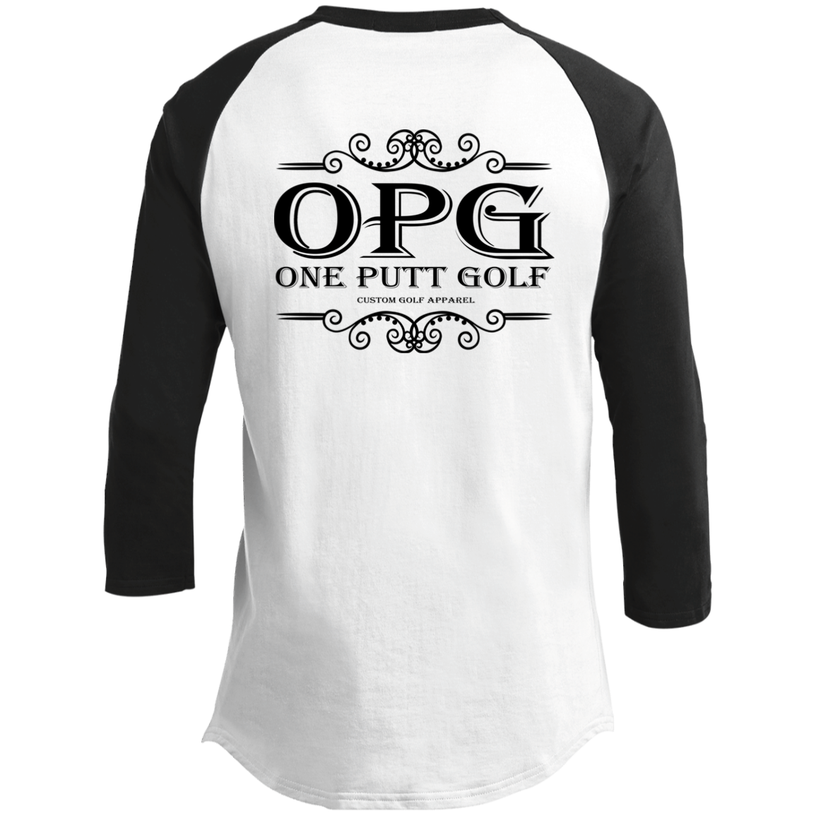 OPG Custom Design #5. Golf Tee-Shirt. Golf Humor. 3/4 Raglan Sleeve Shirt 100% Ringspun Combed Cotton