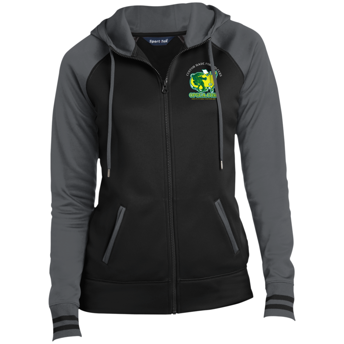 OPG Custom Design #26. Tiger Woods Fan Art. 2019 Master's Champion. Ladies' Sport-Wick® Full-Zip Hooded Jacket