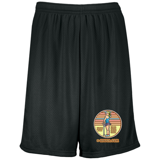 OPG Custom Design #28. Drive it. Chip it. One Putt golf it. Moisture-Wicking 9 inch Inseam Mesh Shorts