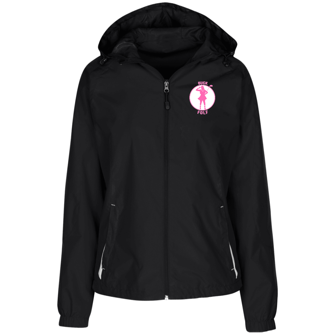 OPG Custom Design #19. GUCK FOLF. Female Edition. Ladies' Jersey-Lined Hooded Windbreaker