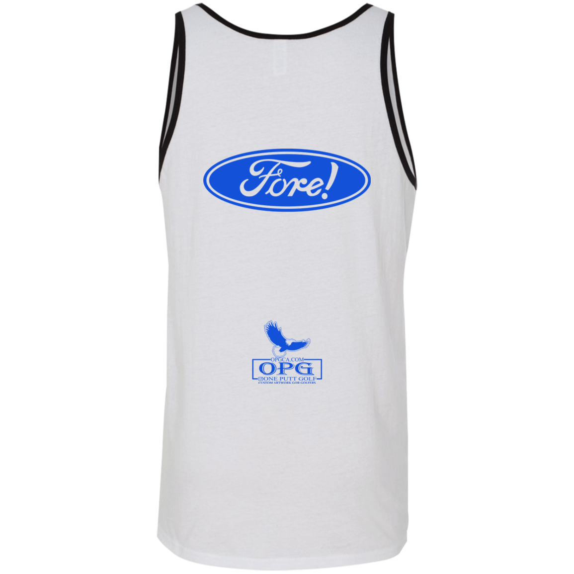 OPG Custom Design #11. Fore! Ford Parody. 2 Tone Tank 100% Combed and Ringspun Cotton