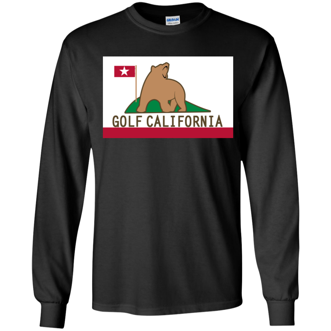 OPG Custom Design #14. Golf California. California State Flag. Youth Long Sleeve T-Shirt