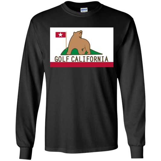 OPG Custom Design #14. Golf California. California State Flag. Youth Long Sleeve T-Shirt