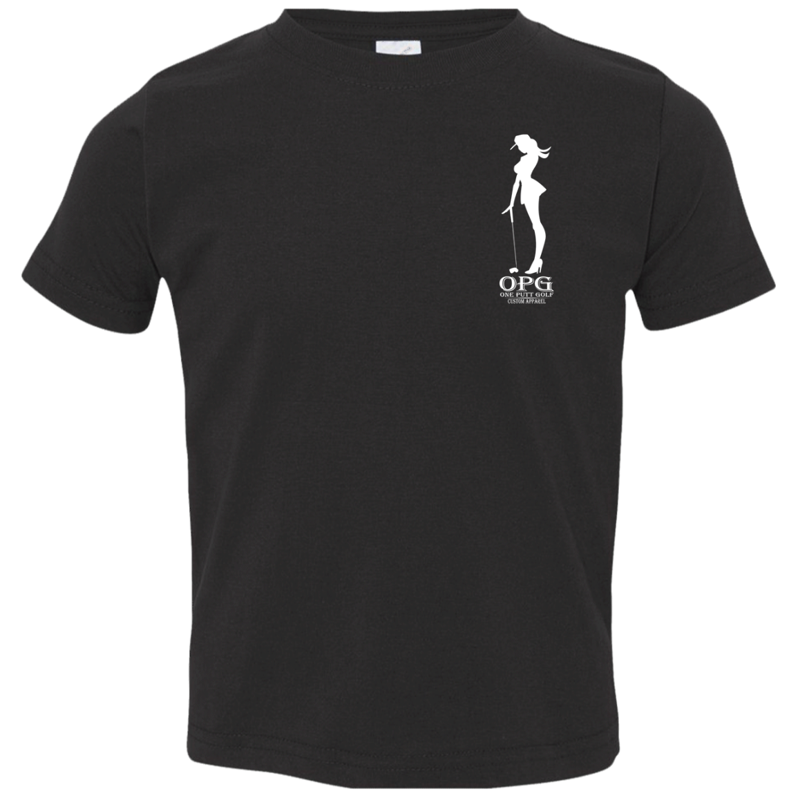 OPG Custom Design #10. Lady on Front / Flag Pole Dancer On Back. Toddlers' Cotton T-Shirt