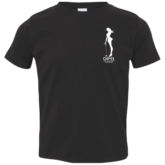 OPG Custom Design #10. Lady on Front / Flag Pole Dancer On Back. Toddlers' Cotton T-Shirt