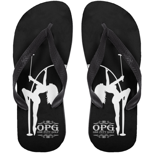 OPG Custom Design #10. Flag Pole Dancer. Adult Flip Flops