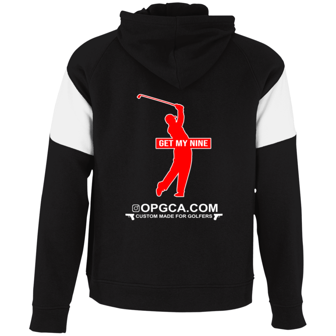 OPG Custom Design #16. Get My Nine. Male Version. Youth Athletic Colorblock Fleece Hoodie