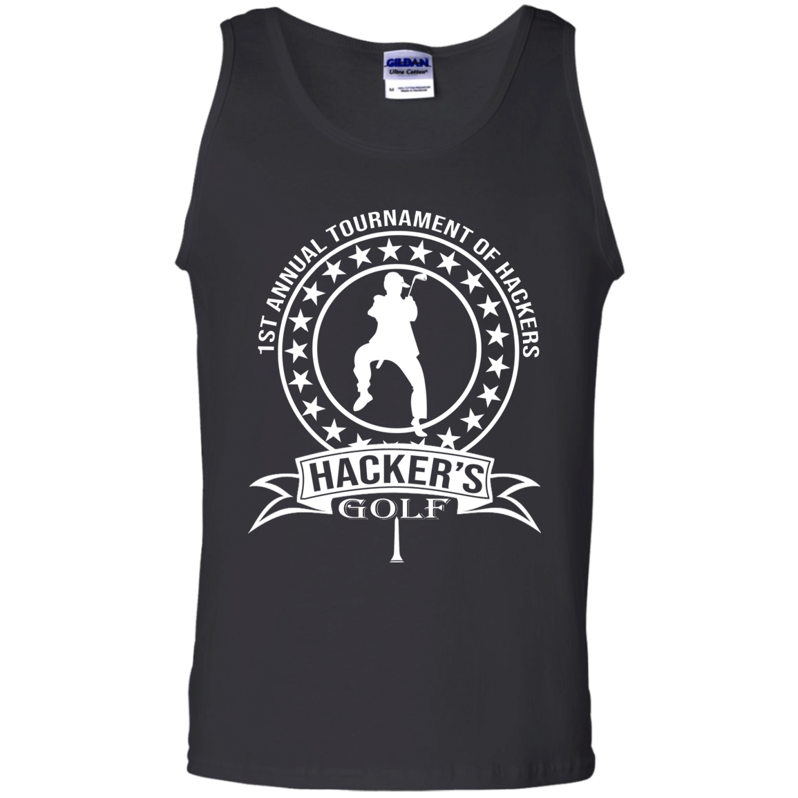 OPG Custom Design #20. 1st Annual Hackers Golf Tournament. 6 oz 100% Cotton Tank Top