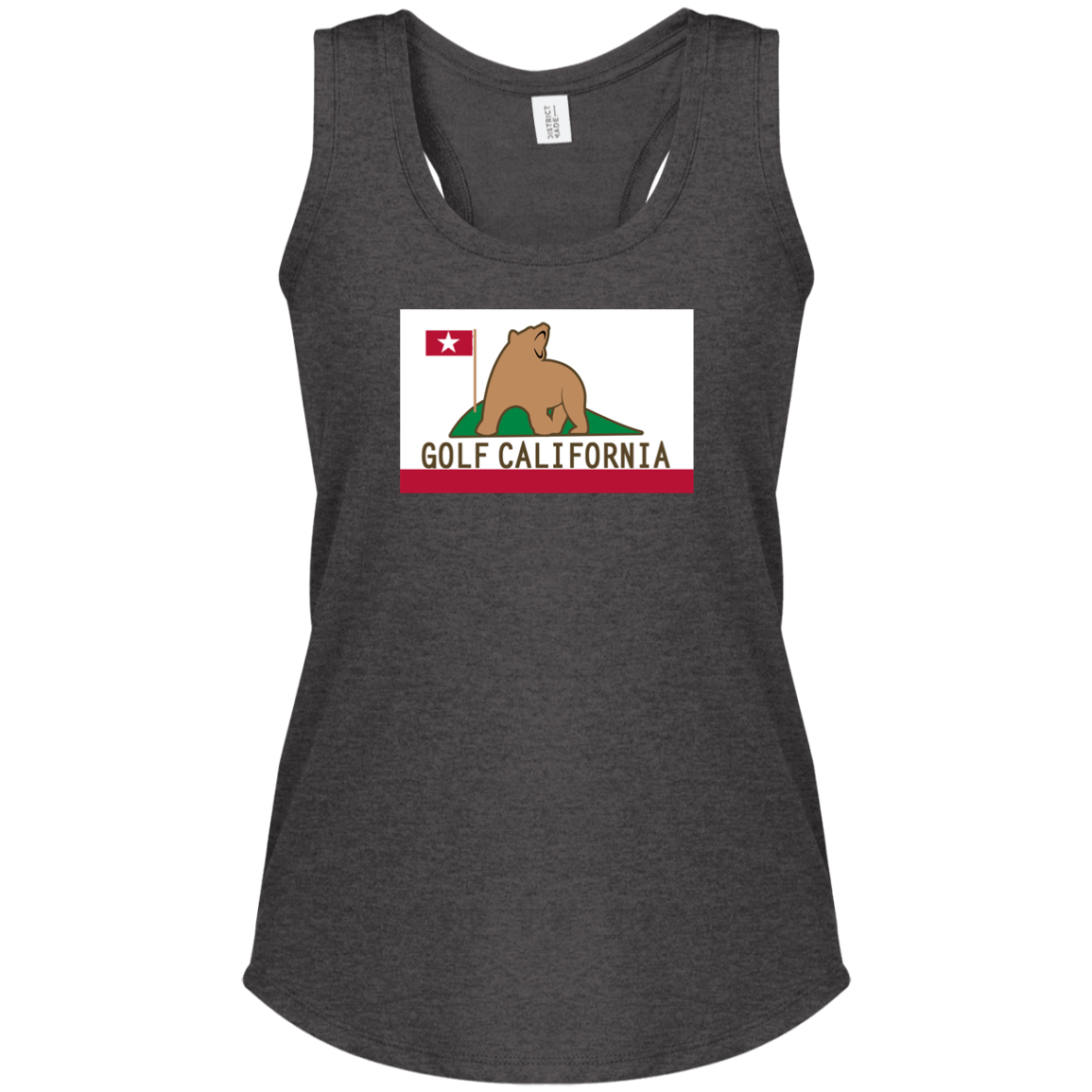 OPG Custom Design #14. Golf California. California State Flag. Ladies' Perfect Tri Racerback Tank