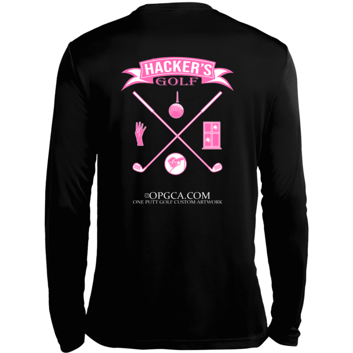 ZZZ#20 OPG Custom Design. 1st Annual Hackers Golf Tournament. Ladies Edition. 100% Polyester Moisture-Wicking Tee