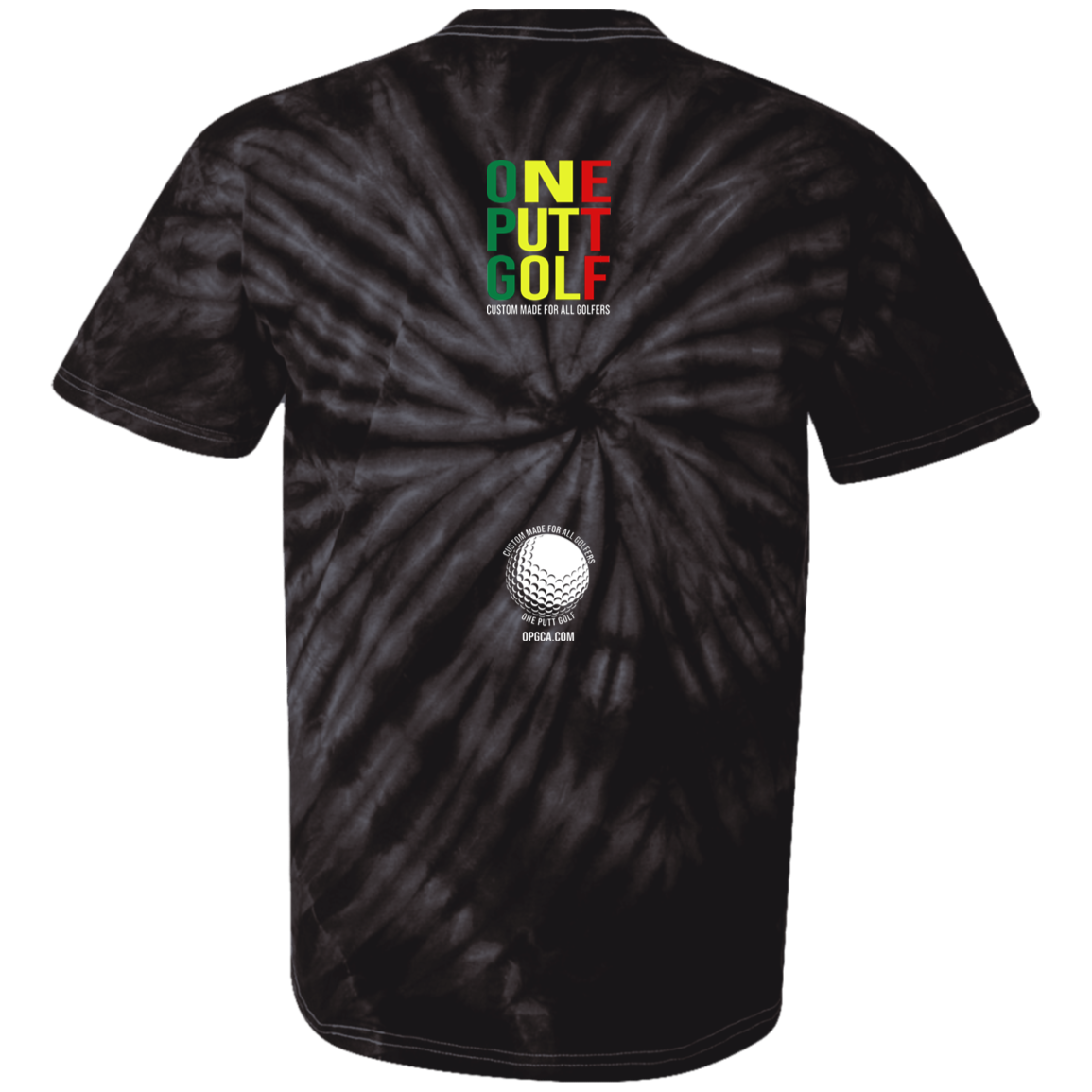 OPG Custom Design #22. One Putt / One Love Parody with Fan Art. Male Edition. Youth Tie Dye T-Shirt